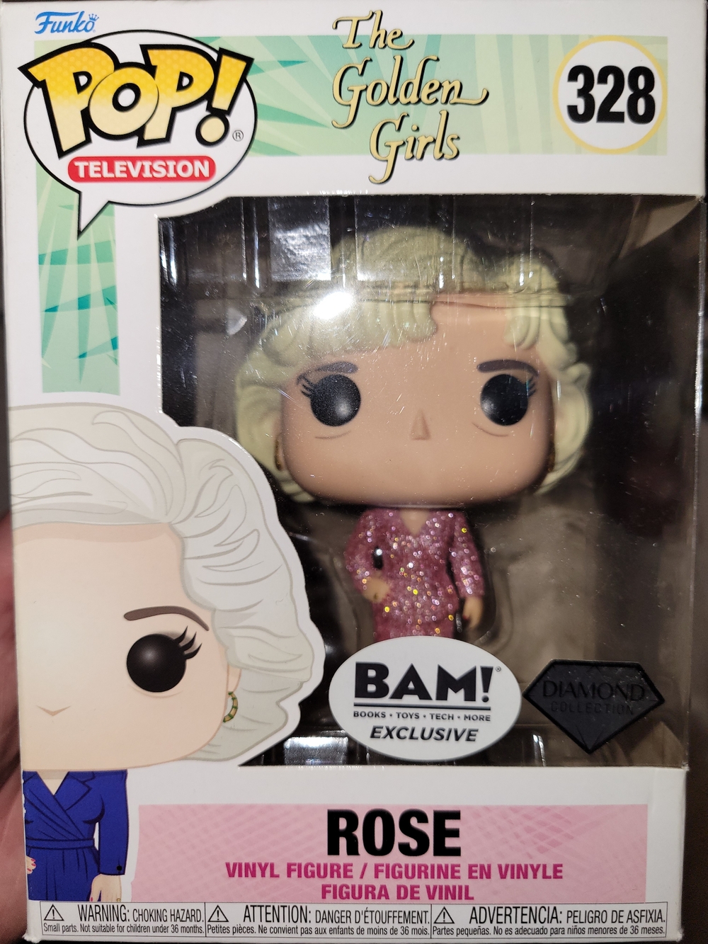 Funko Rose Pink Glitter Dress POP! Vinyl Figure - The Golden Girls #328